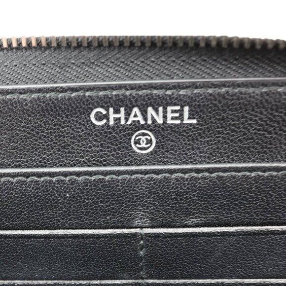Chanel  Mademoiselle Vintage Quilted Leather Zip Around Wallet Black - Picture 14 of 15